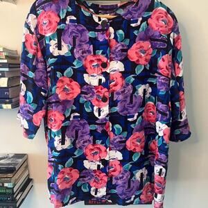 Vintage 90s Just Dawn Floral Print Women’s Blouse XL